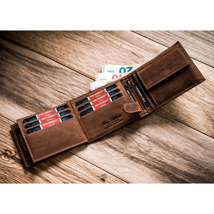 Peterson Valódi Bőr Férfi pénztárca kamionos motívummal