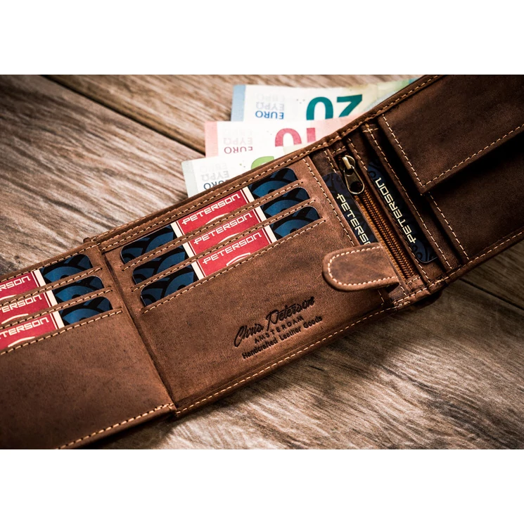 Peterson Valódi Bőr Férfi pénztárca kamionos motívummal