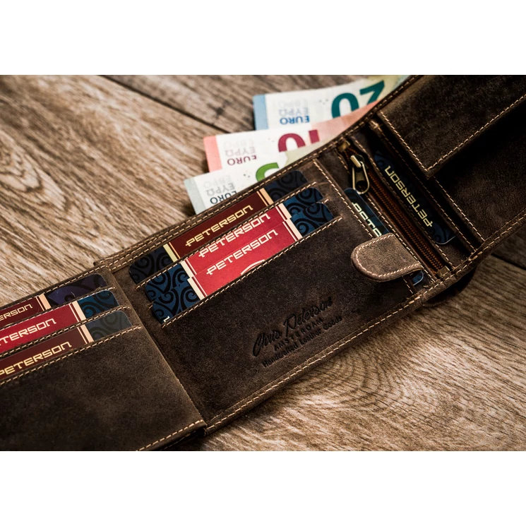 Peterson Valódi bőr Férfi pénztárca Rfid rendszerrel