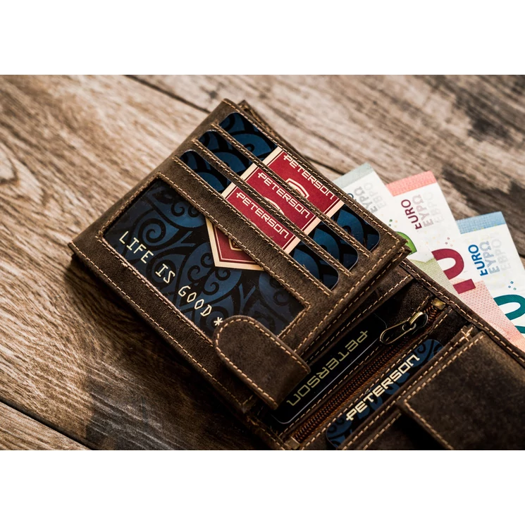 Peterson Valódi bőr Férfi pénztárca Rfid rendszerrel