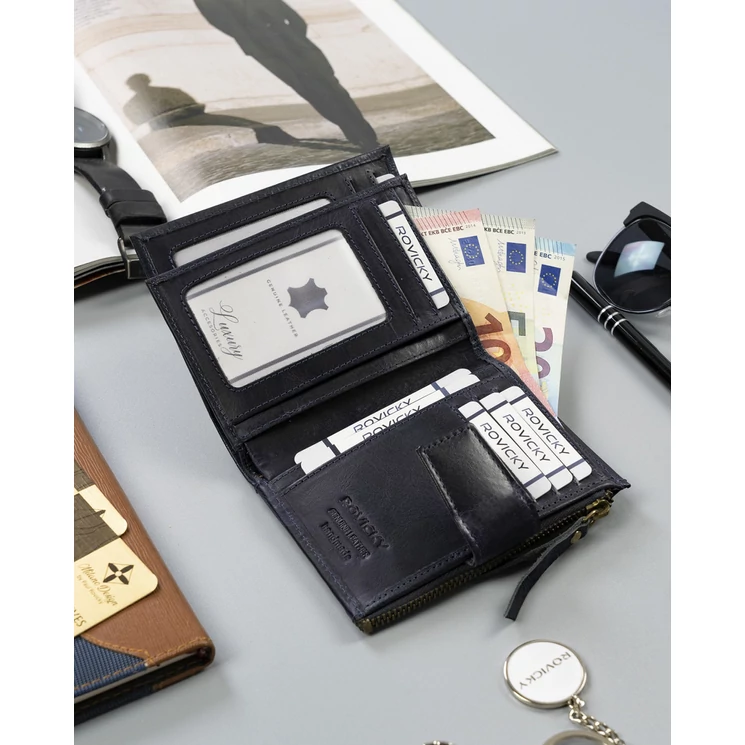 ROVICKY Valódi bőr Férfi pénztárca