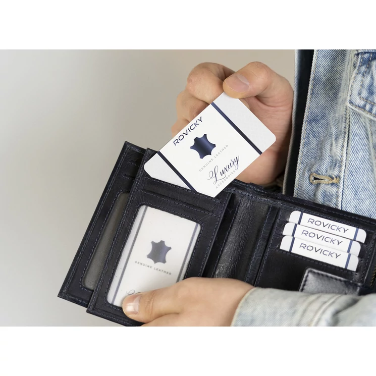 ROVICKY Valódi bőr Férfi pénztárca