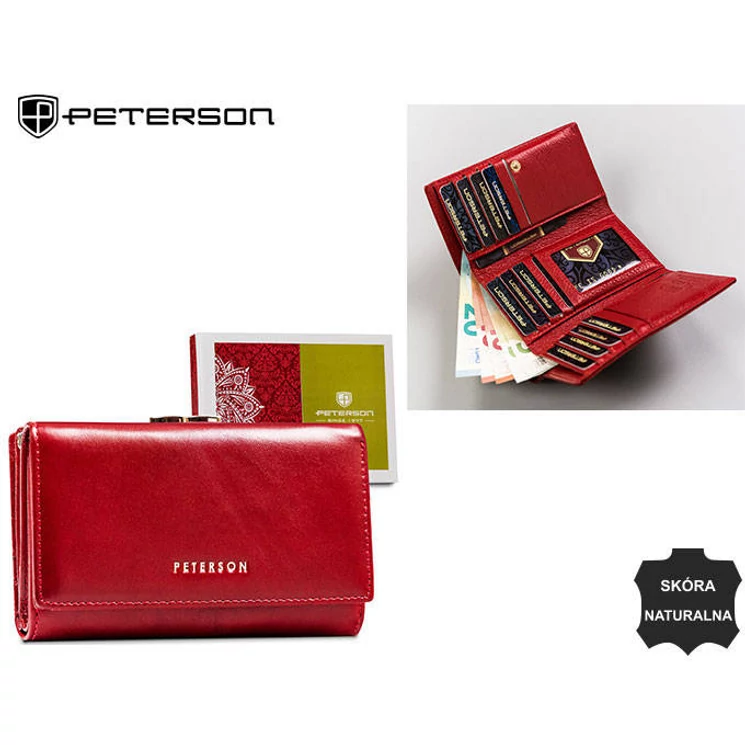  Női pénztárca piros színben