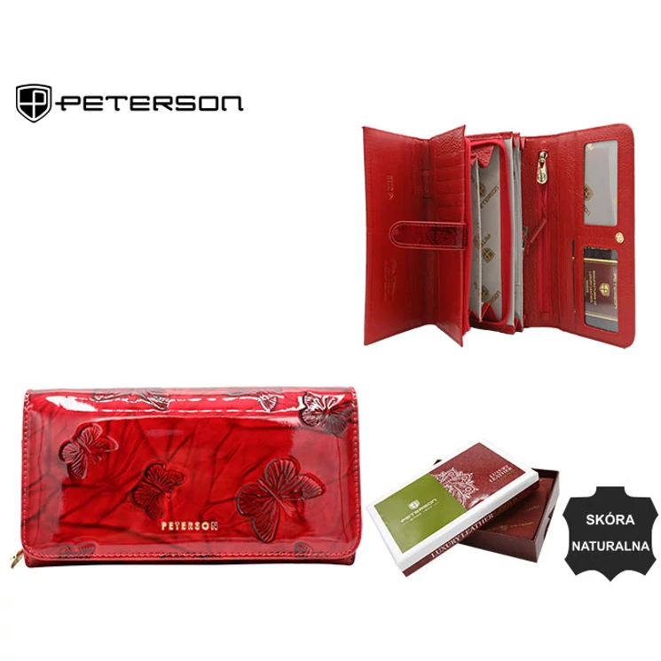  Piros Lakkbőr Női pillangós pénztárca