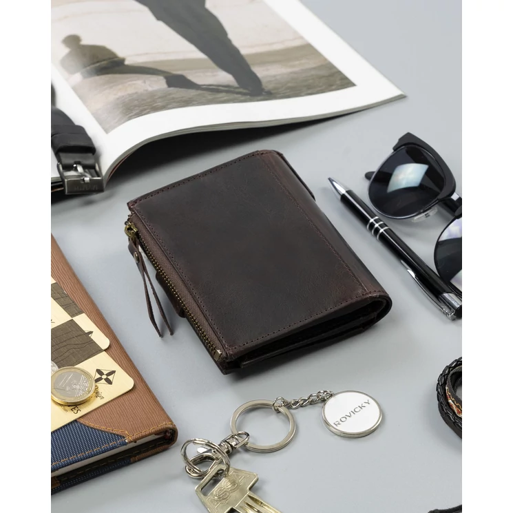 ROVICKY Valódi bőr Férfi pénztárca