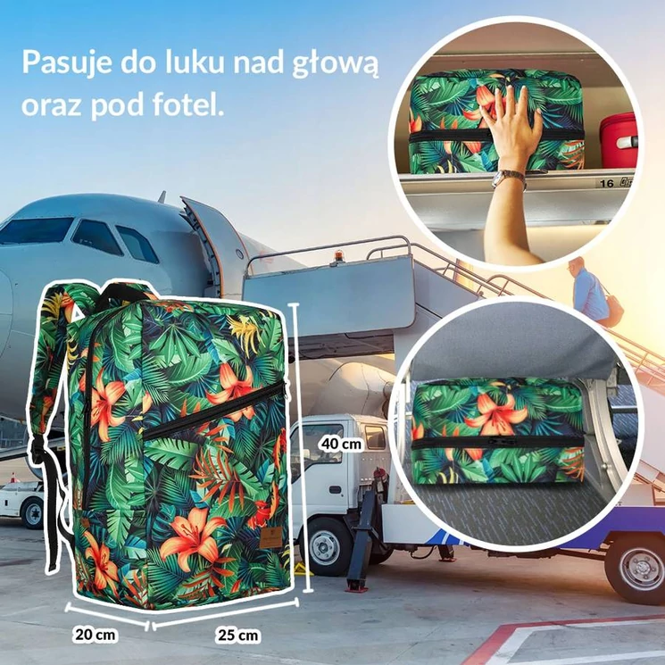 Peterson Fedélzeti hátizsák Ryanair fedélzeti ingyenes méret 40 x 20 x 25 cm vízlepergető anyagból