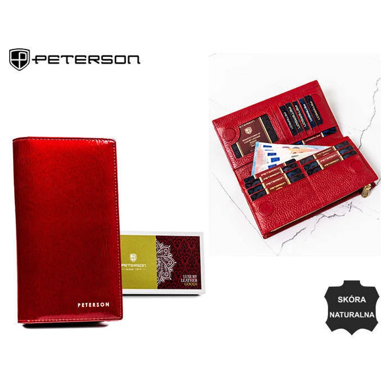 Valódi bőr Női pénztárca piros színben