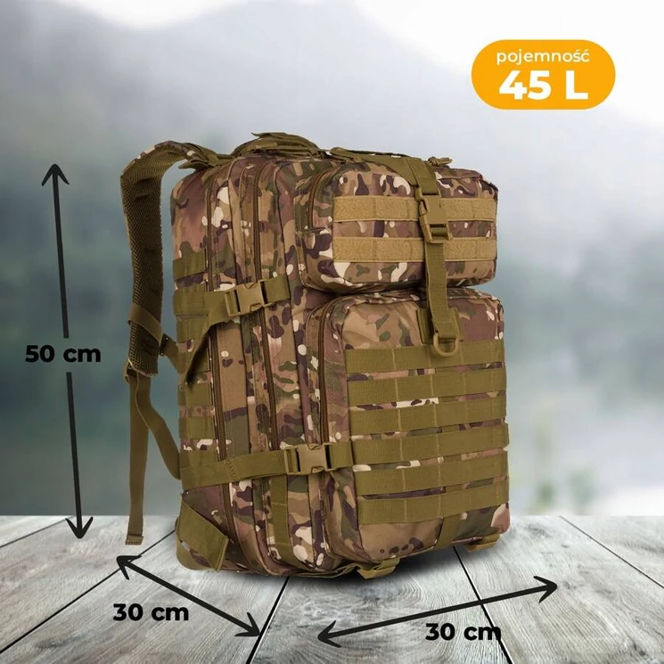 Sokzsebes Katonai, vízálló utazó hátizsák