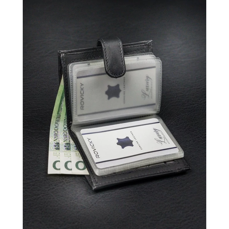 LOREN Elegáns Férfi pénztárca fényes valódi bőrből