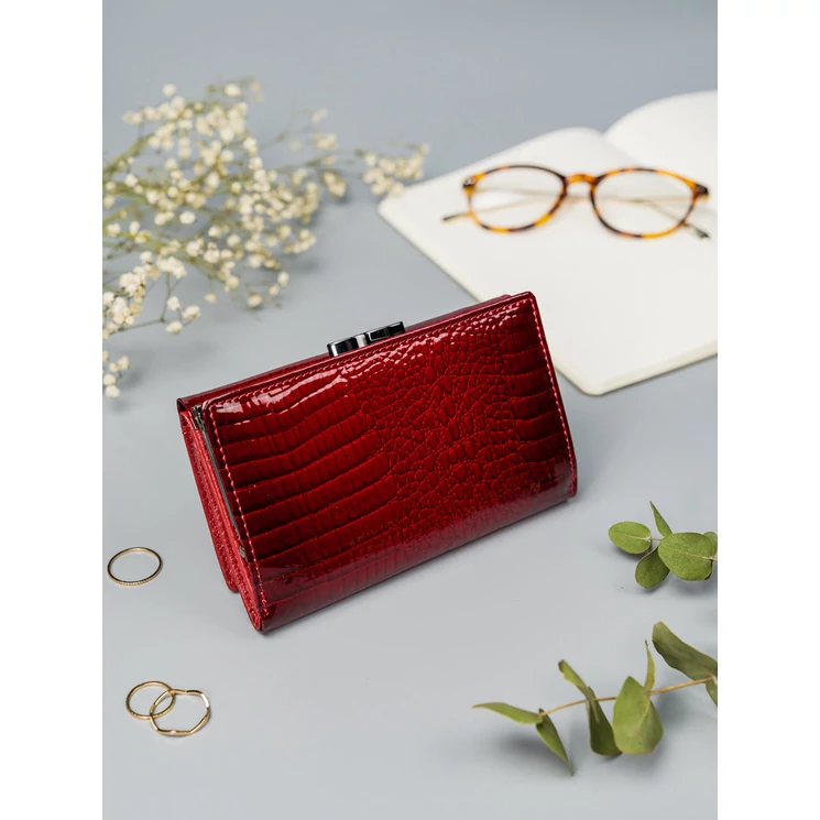 LORENTI Lakk Valódi bőr Női pénztárca