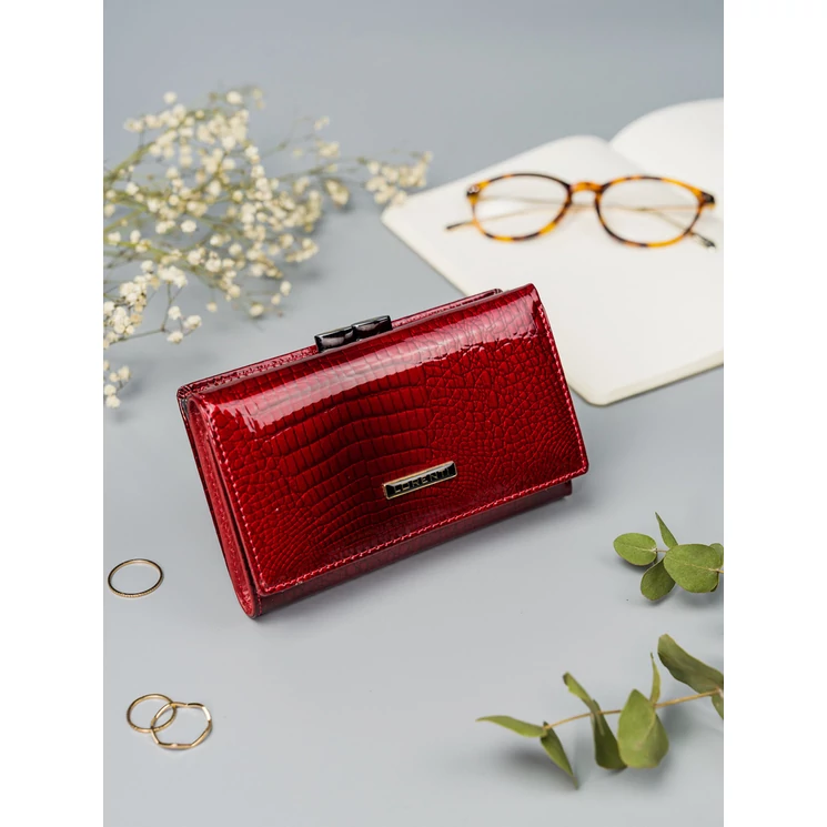 LORENTI Lakk Valódi bőr Női pénztárca