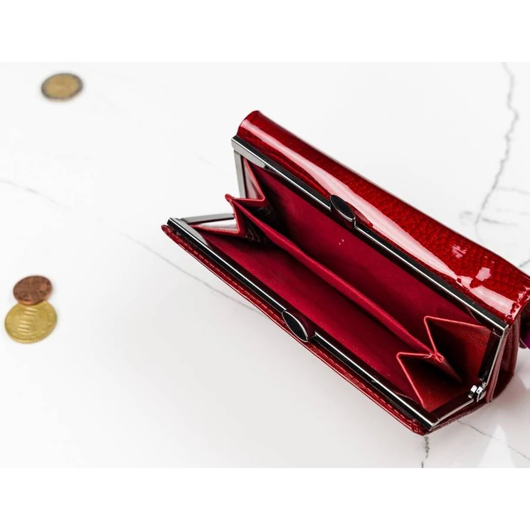 LORENTI Lakk Valódi bőr Női pénztárca