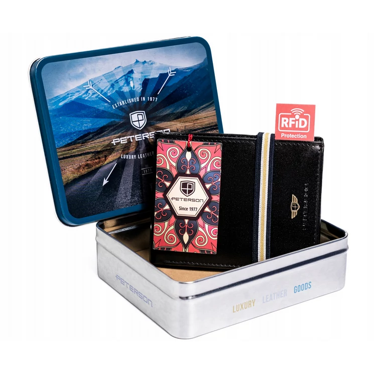 Peterson Valódi Bőr Férfi pénztárca RFID védelemmel