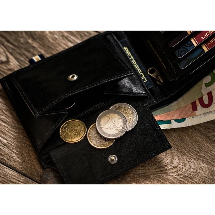 Peterson Valódi Bőr Férfi pénztárca RFID védelemmel