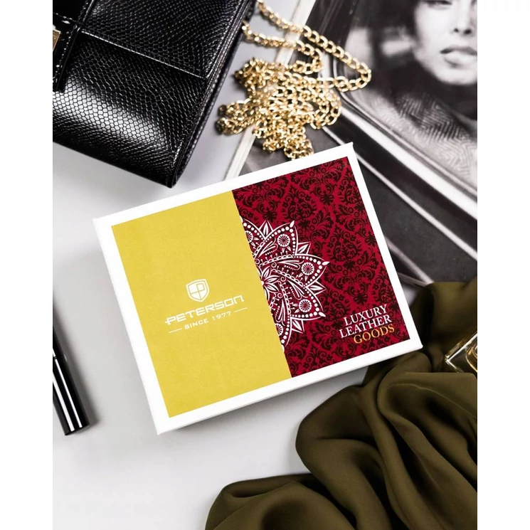 Valódi  bőr Női pénztárca piros színben