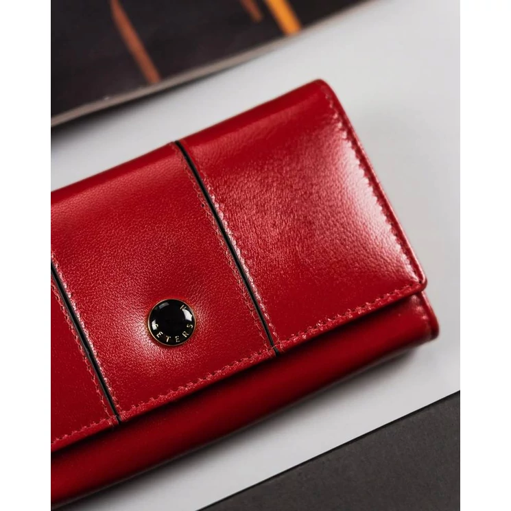 Peterson Piros Valódi bőr Női pénztárca