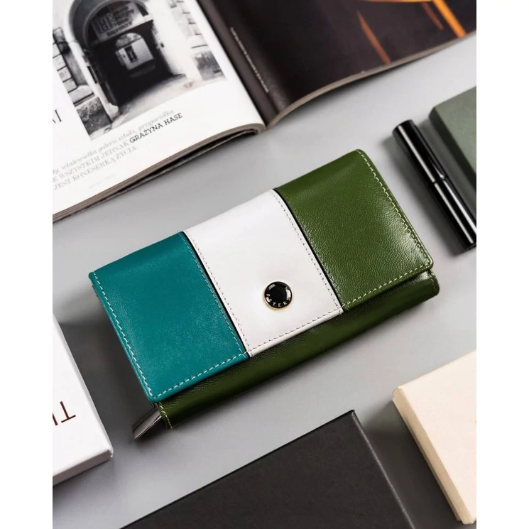 Peterson Piros Valódi bőr Női pénztárca