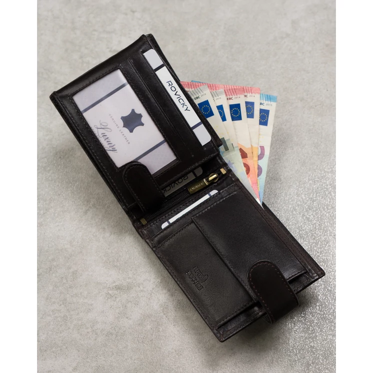 ROVICKY Valódi Bőr Férfi pénztárca RFID rendszerrel