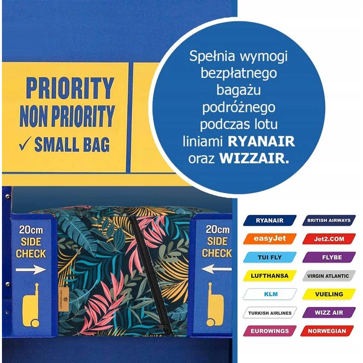 Peterson Fedélzeti hátizsák Ryanair fedélzeti ingyenes méret 40 x 20 x 25 cm vízlepergető anyagból