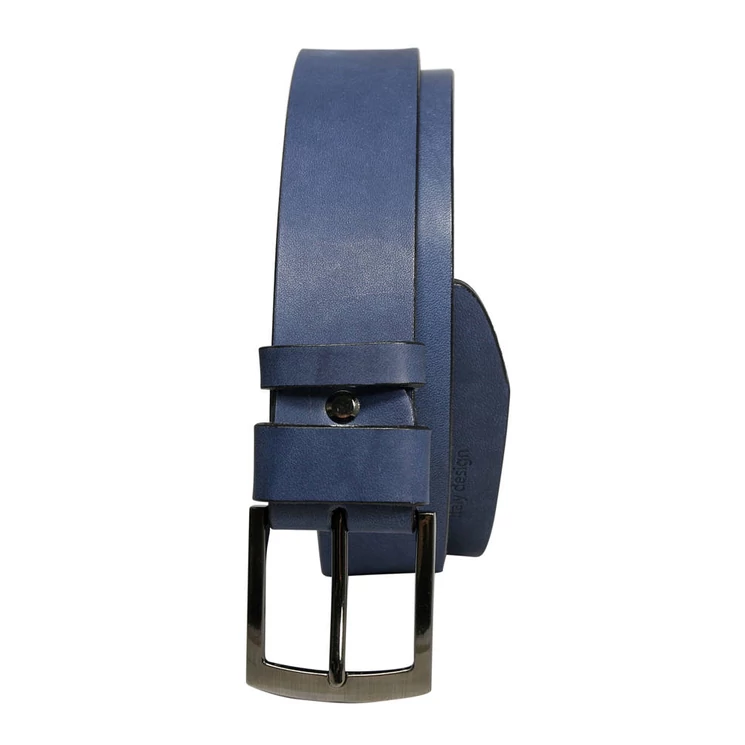 ROVICKY Férfi bőr öv kék színben