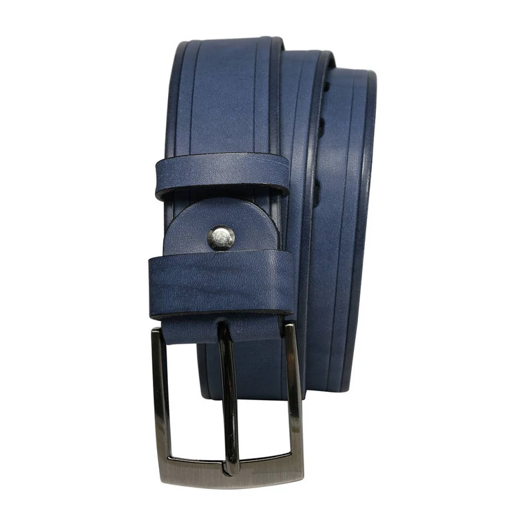 ROVICKY Férfi bőr öv kék színben