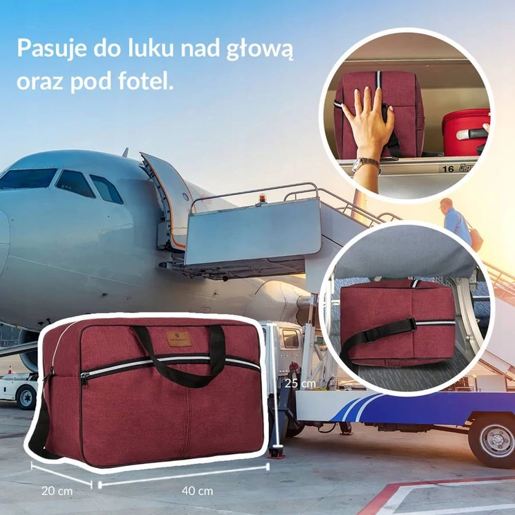 Peterson Sporttáska/Fedélzeti táska Ryanair fedélzeti ingyenes méret 40 x 20 x 25 cm