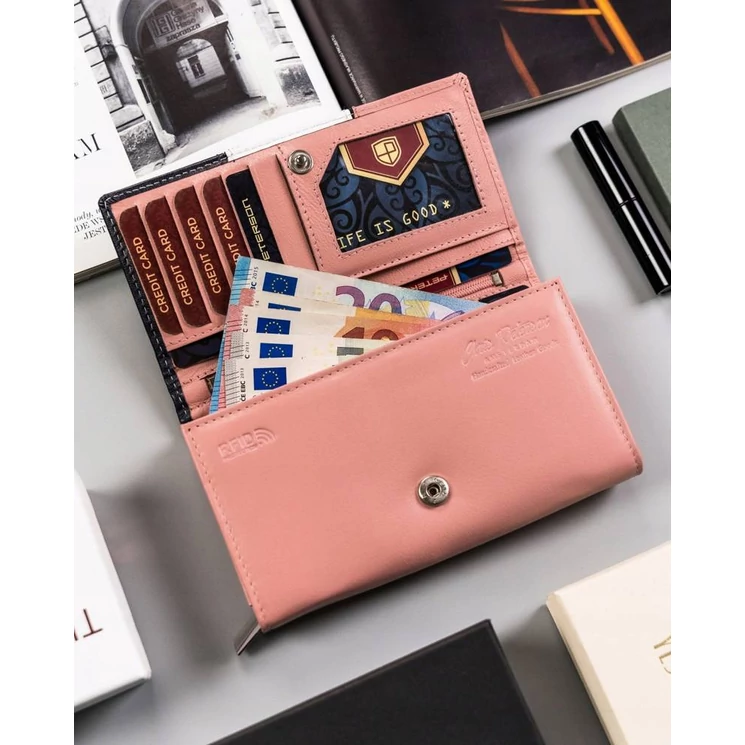 Peterson Piros Valódi bőr Női pénztárca