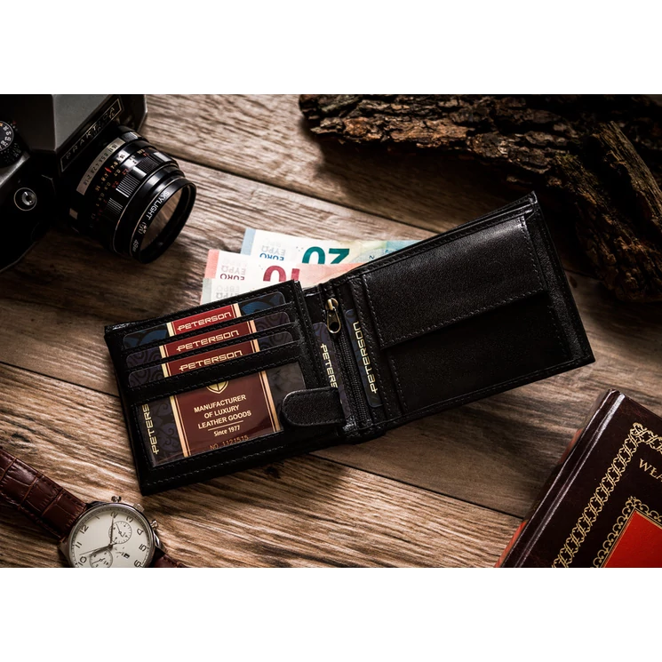 Peterson Valódi Bőr Férfi pénztárca kamionos motívummal