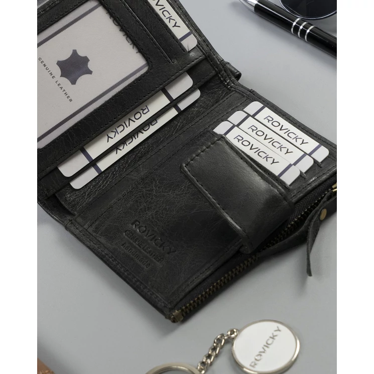 ROVICKY Valódi bőr Férfi pénztárca