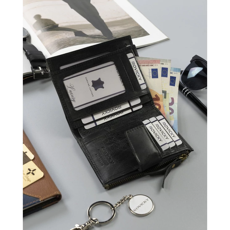 ROVICKY Valódi bőr Férfi pénztárca