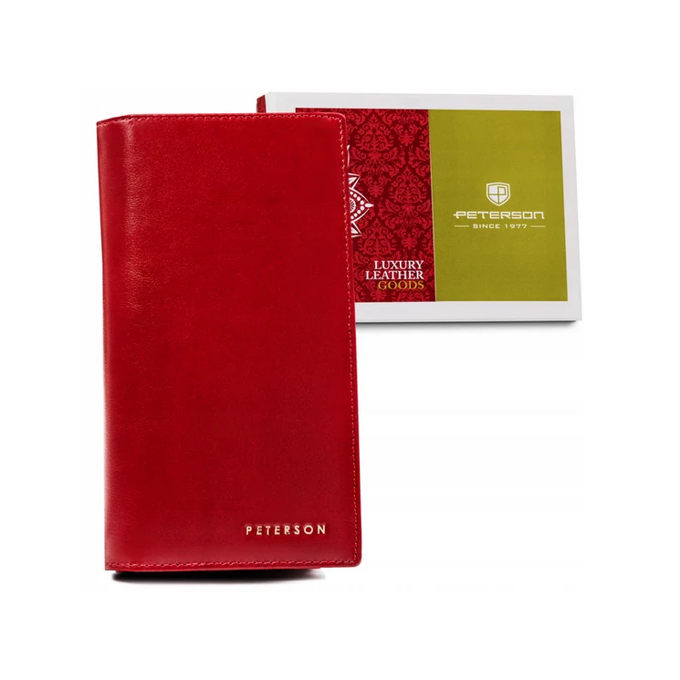  Valódi bőr Női pénztárca piros színben