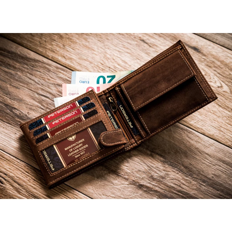 Peterson Valódi Bőr Férfi pénztárca kamionos motívummal