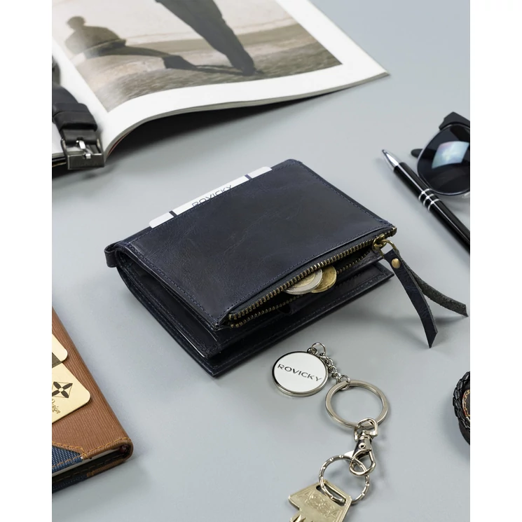 ROVICKY Valódi bőr Férfi pénztárca