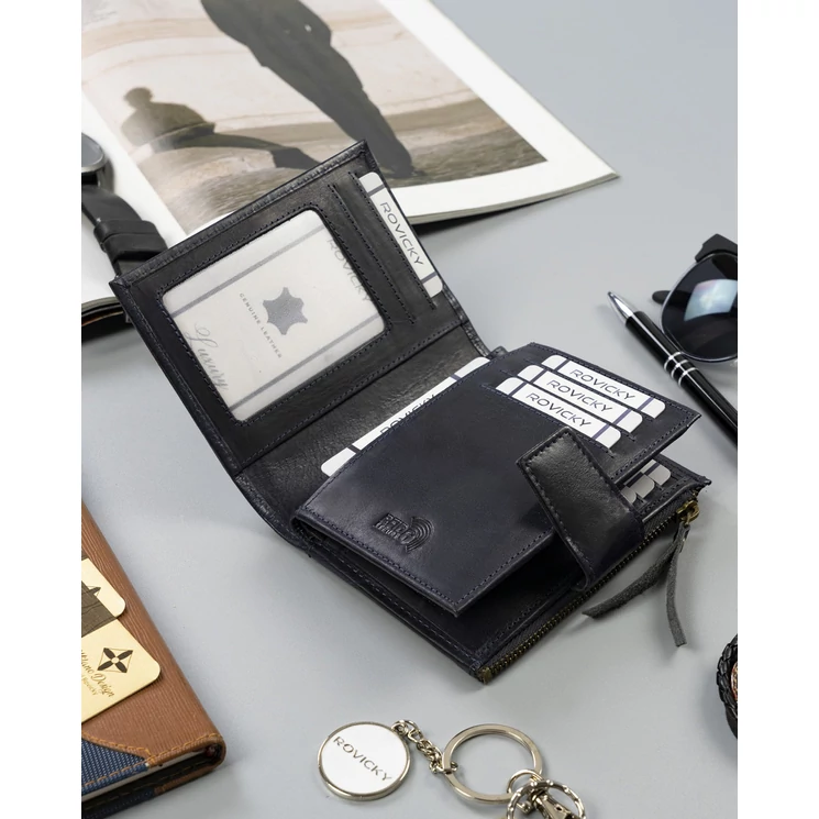 ROVICKY Valódi bőr Férfi pénztárca