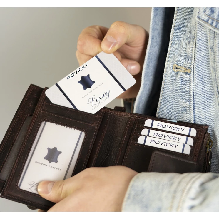 ROVICKY Valódi bőr Férfi pénztárca