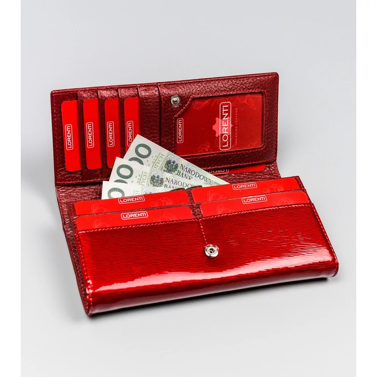 Lakk Valódi bőr Női pénztárca RFID védelemmel