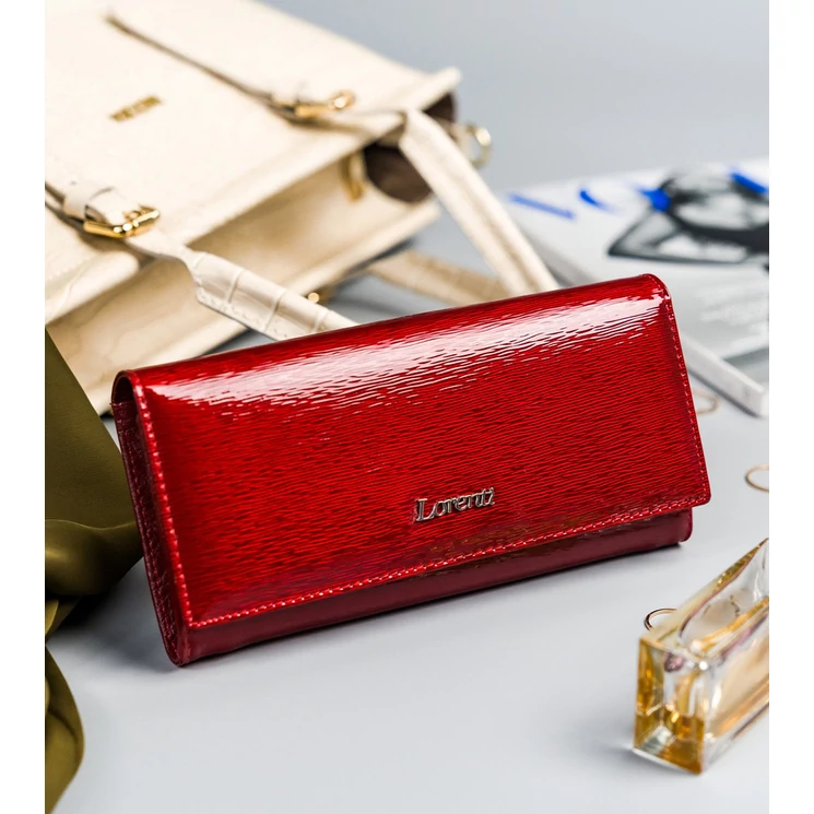 Lakk Valódi bőr Női pénztárca RFID védelemmel