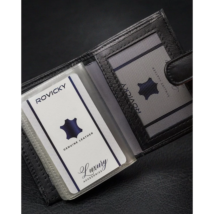 LOREN Elegáns Férfi pénztárca fényes valódi bőrből