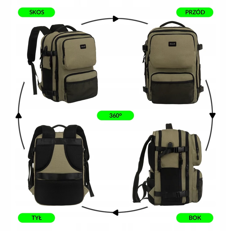 Himawari Hátizsák wizzair méret: 40 x 30 x 20 cm USB csatlakozóval