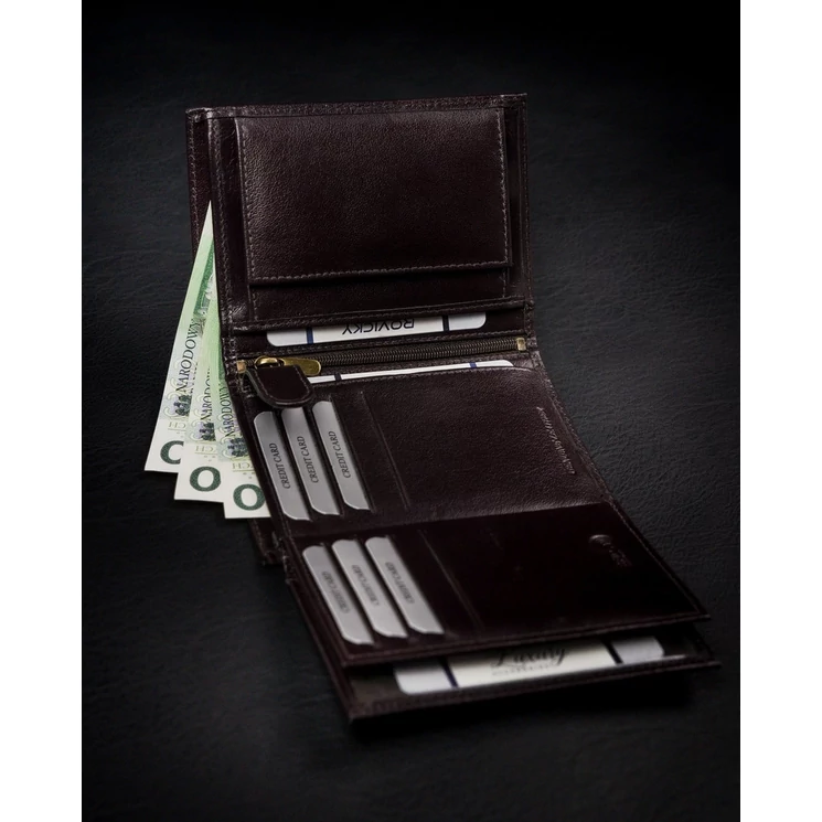 Valódi Bőr ROVICKY Férfi pénztárca RFID Védelemmel