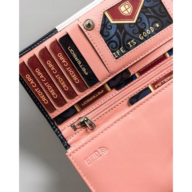 Peterson Piros Valódi bőr Női pénztárca