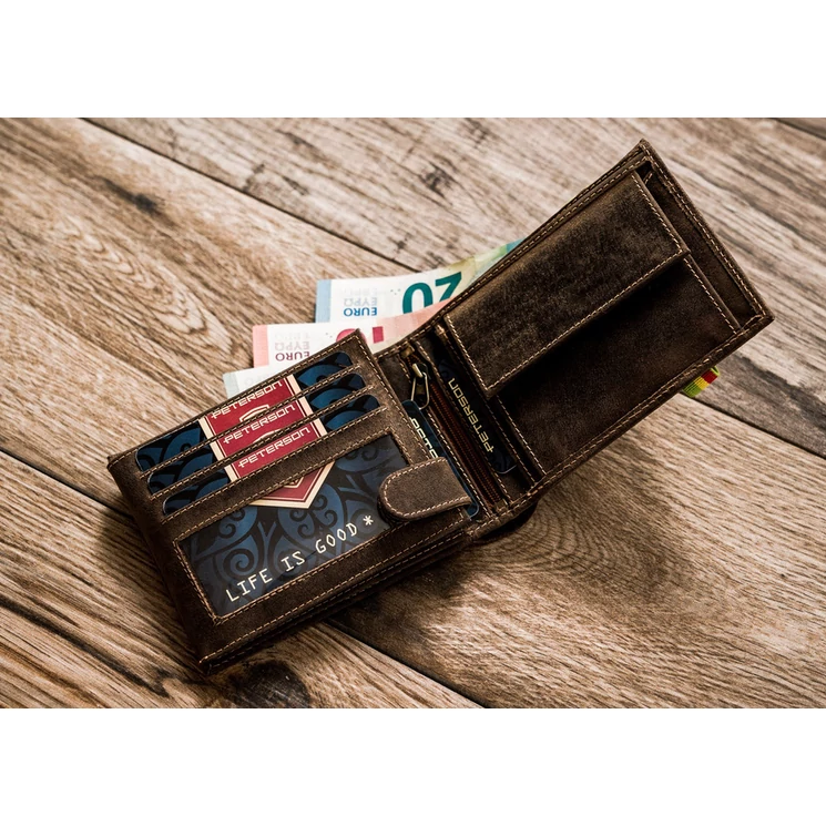 Peterson Valódi bőr Férfi pénztárca Rfid rendszerrel