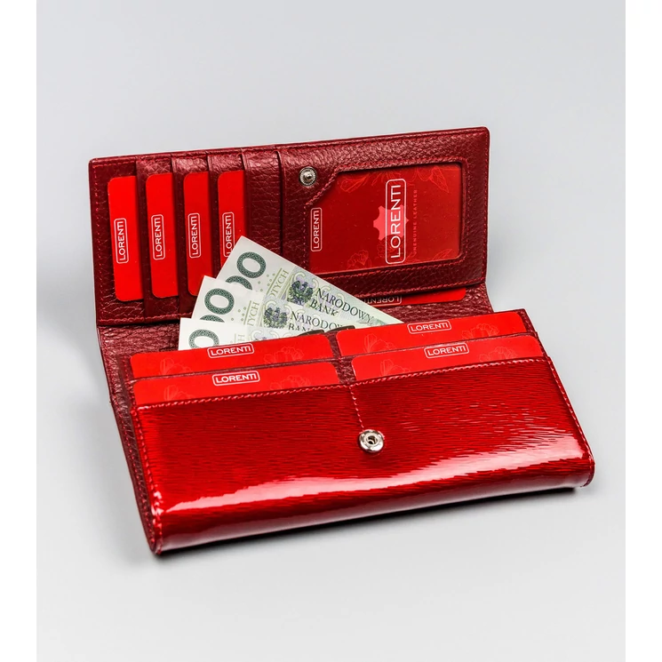 Lakk Valódi bőr Női pénztárca RFID védelemmel