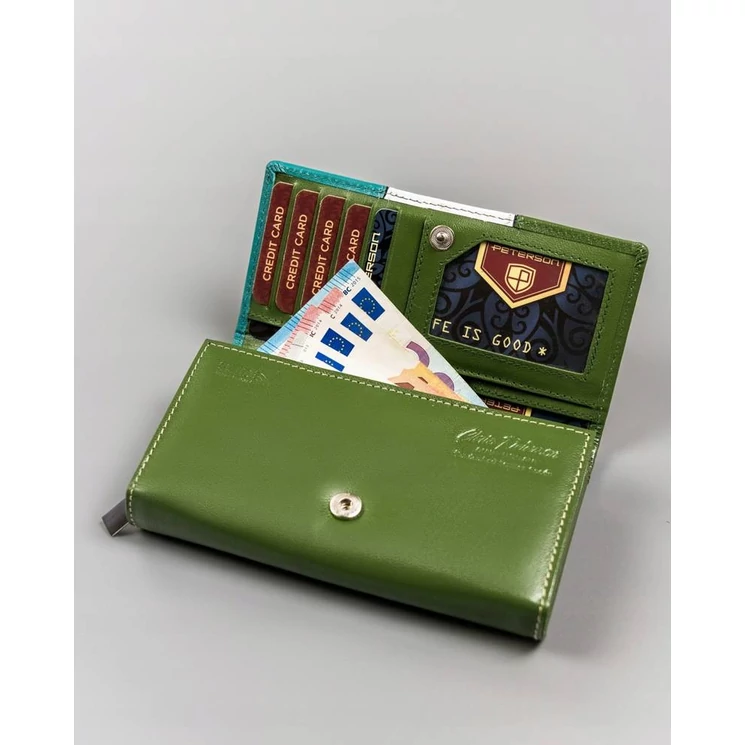 Peterson Piros Valódi bőr Női pénztárca