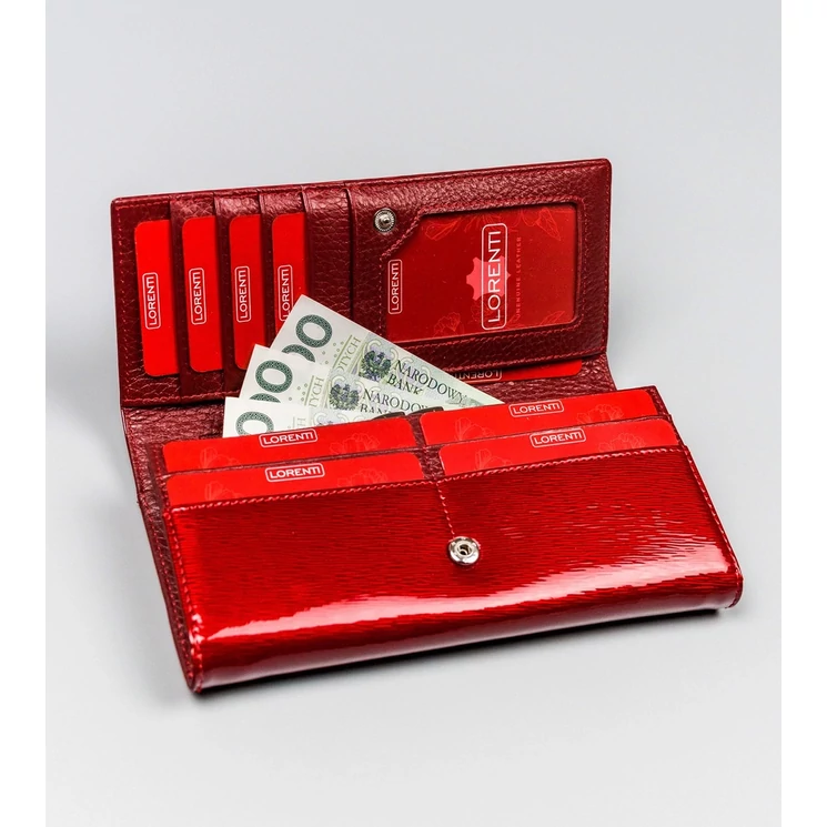 Lakk Valódi bőr Női pénztárca RFID védelemmel