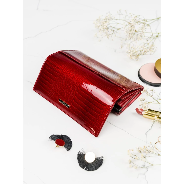 Lakk Valódi bőr  Női pénztárca RFID védelemmel