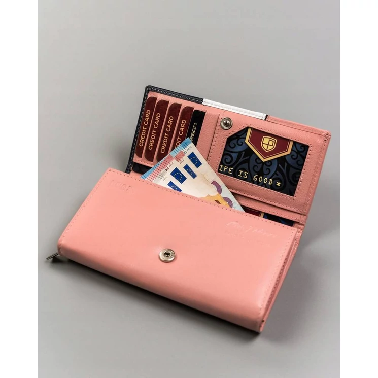 Peterson Piros Valódi bőr Női pénztárca