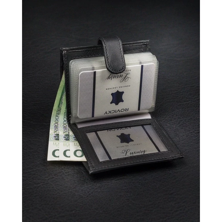 LOREN Elegáns Férfi pénztárca fényes valódi bőrből