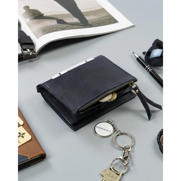 ROVICKY Valódi bőr Férfi pénztárca