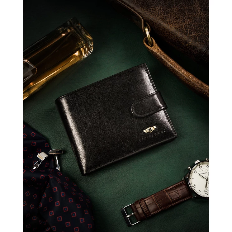 Nagy méretű Valódi bőr férfi pénztárca RFID védelemmel